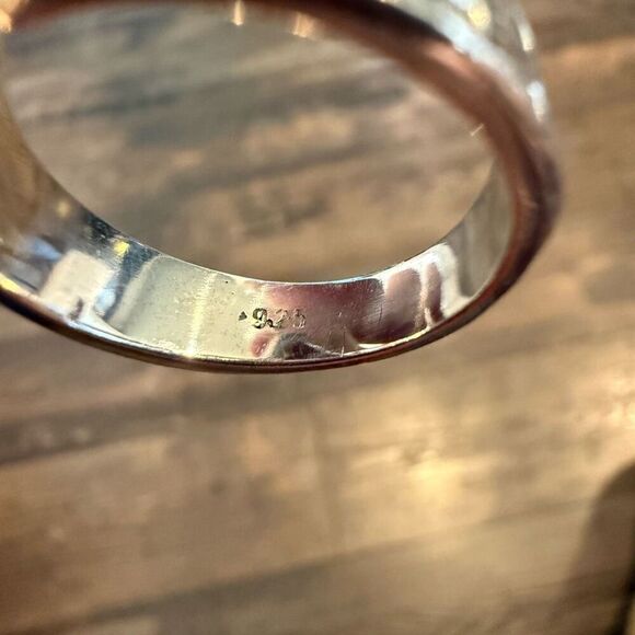 Natural Amethyst Faceted Teardrop Solitaire Sterling Silver Statement Ring Sz 10 - Picture 6 of 6